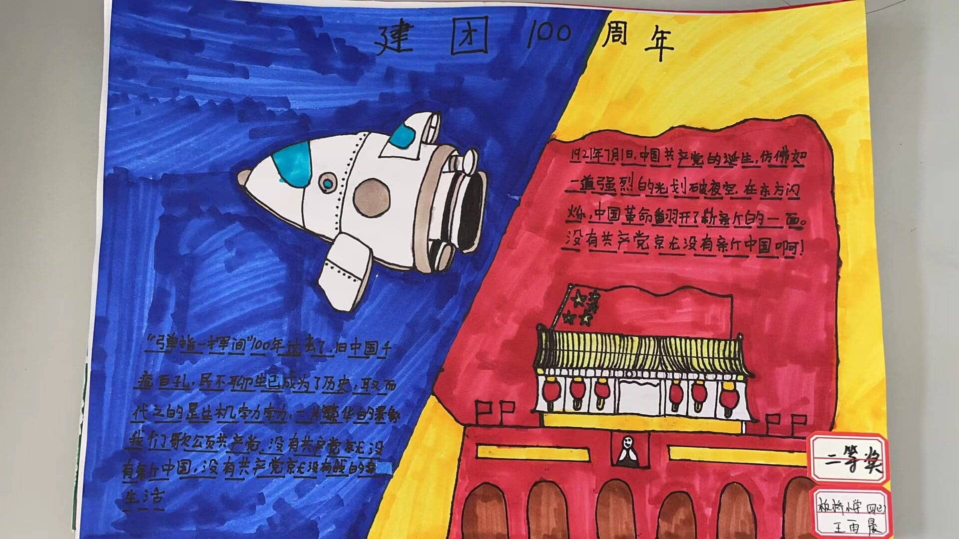 "建团百年”手抄报比赛——三四年级获奖作品(图11)