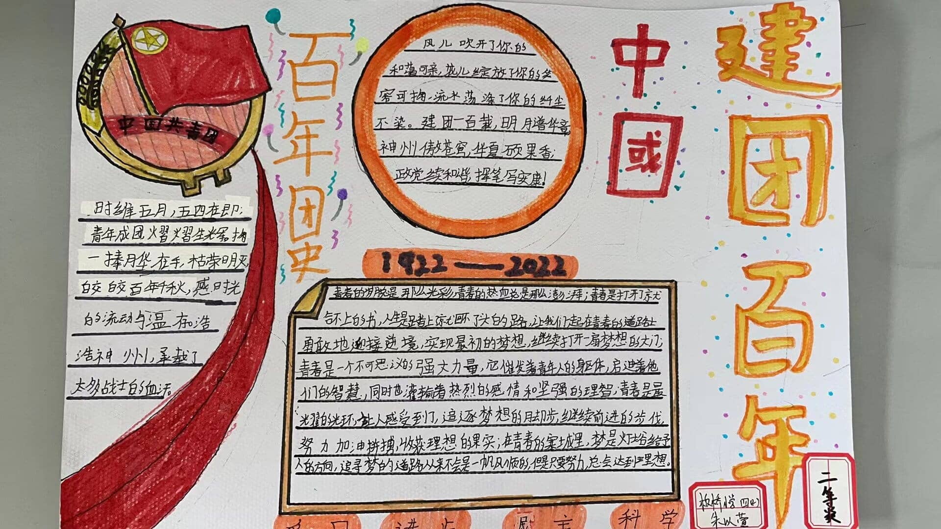 "建团百年”手抄报比赛——三四年级获奖作品(图14)