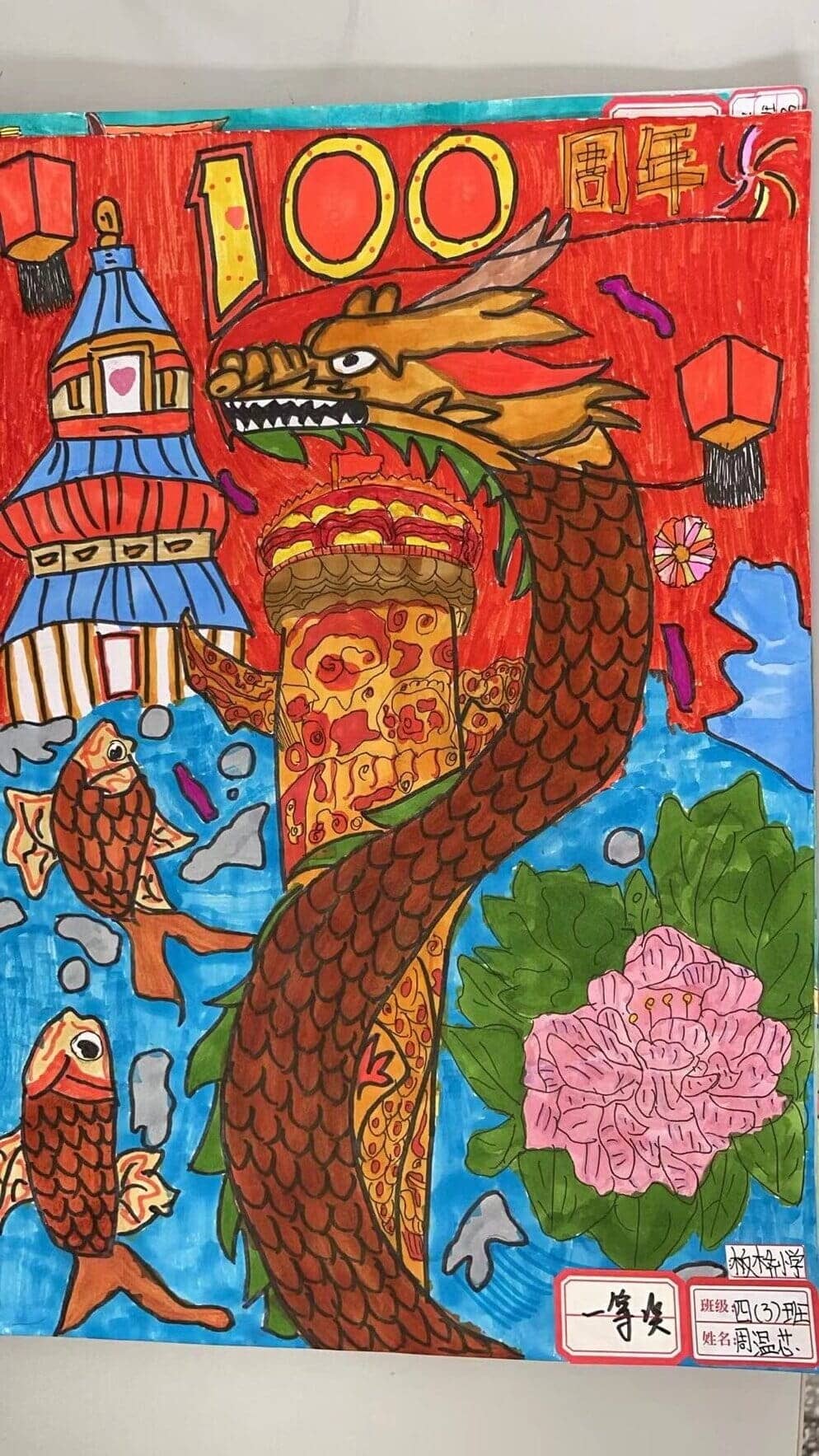 "建团百年”手抄报比赛——三四年级获奖作品(图2)