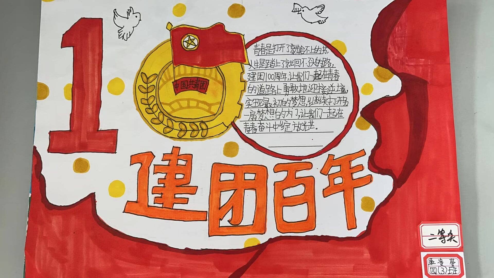 "建团百年”手抄报比赛——三四年级获奖作品(图9)