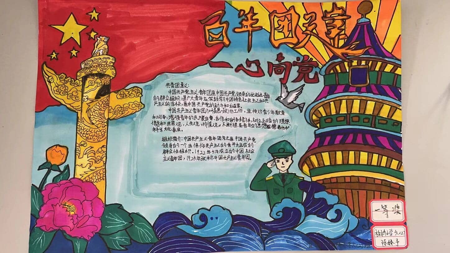 "建团百年”手抄报比赛——五六年级获奖作品(图5)
