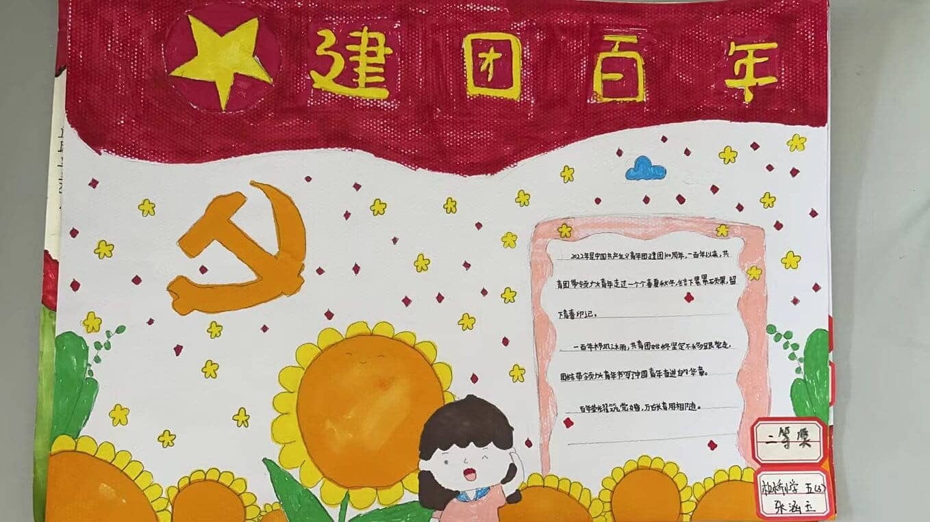 "建团百年”手抄报比赛——五六年级获奖作品(图13)