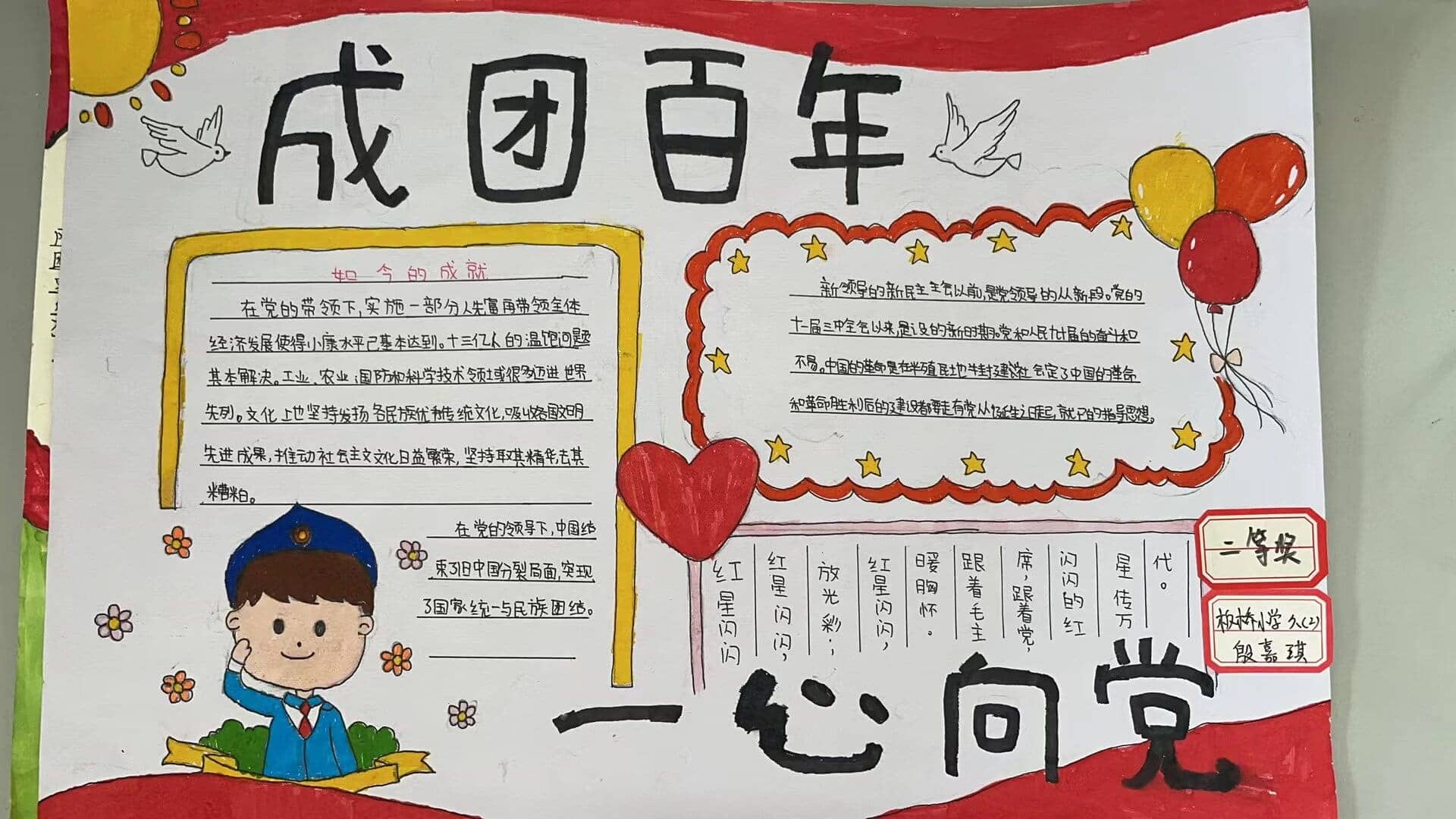 "建团百年”手抄报比赛——五六年级获奖作品(图14)