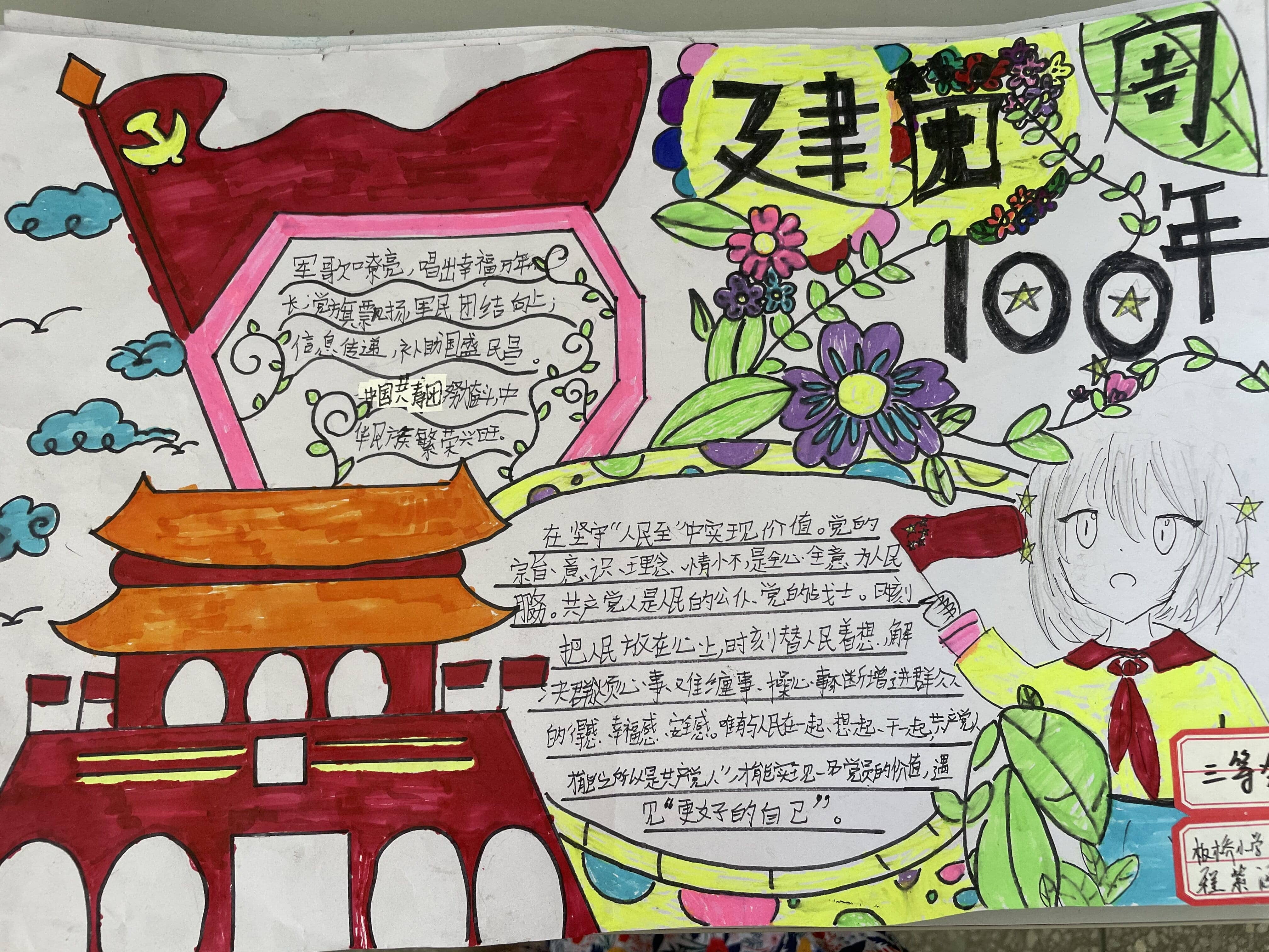 "建团百年”手抄报比赛——五六年级获奖作品(图15)