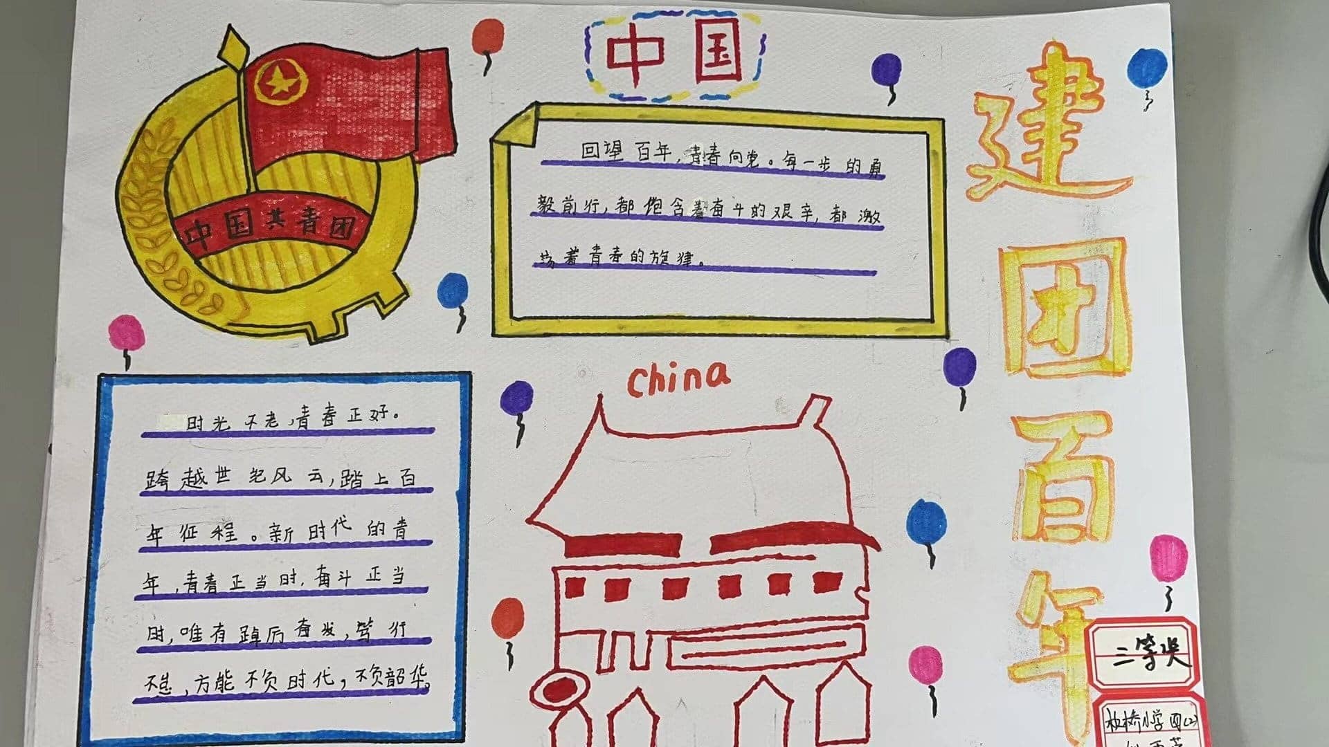 "建团百年”手抄报比赛——三四年级获奖作品(图26)