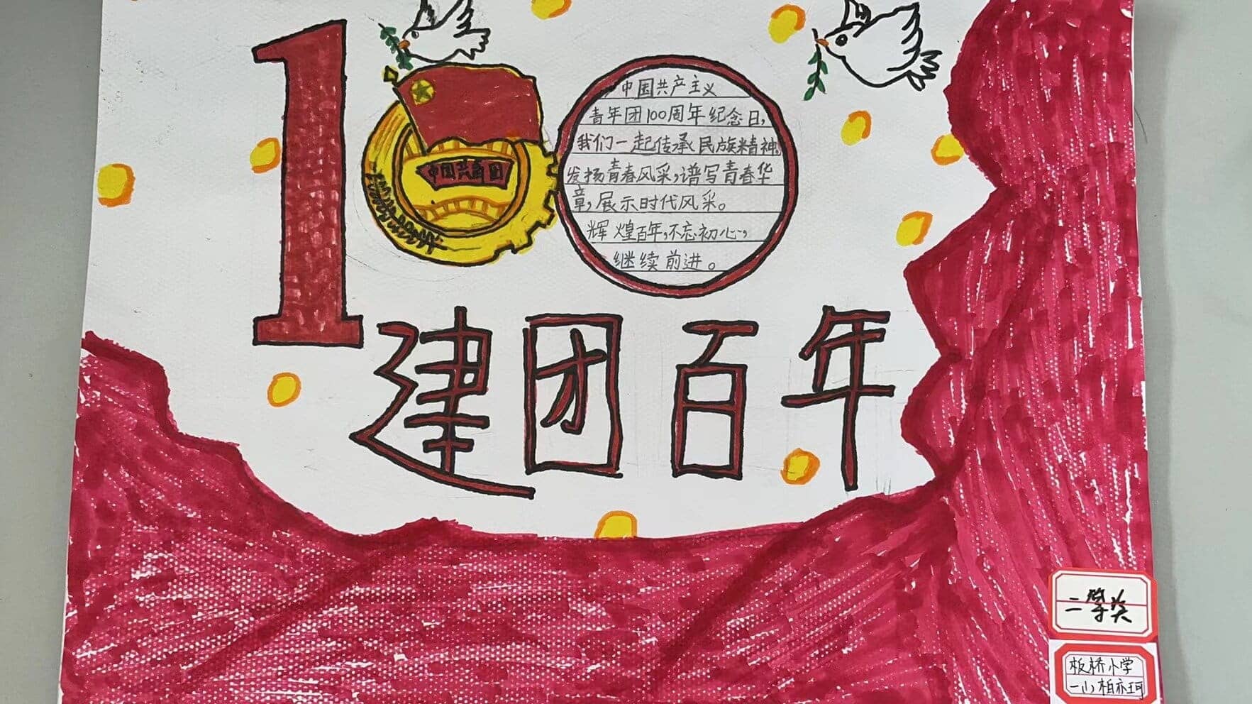 "建团百年”手抄报比赛——一二年级获奖作品(图8)