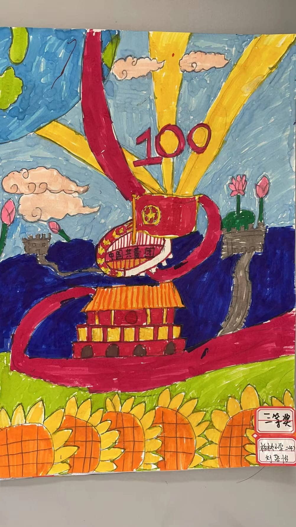 "建团百年”手抄报比赛——一二年级获奖作品(图10)